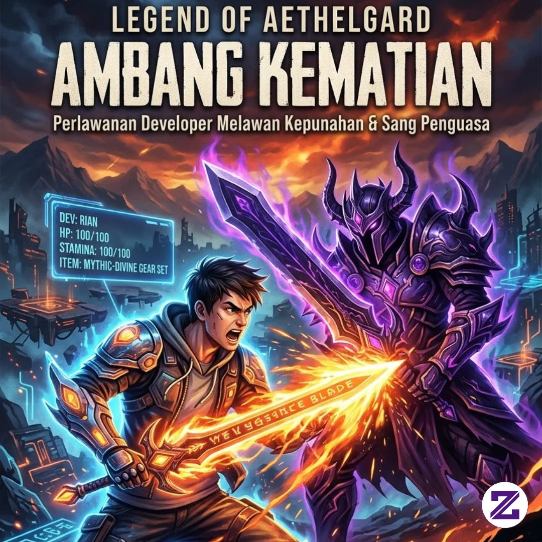 Di Sebuah Studio Game Indie Yang Remang-remang, Rian Duduk Mematung Di Depan