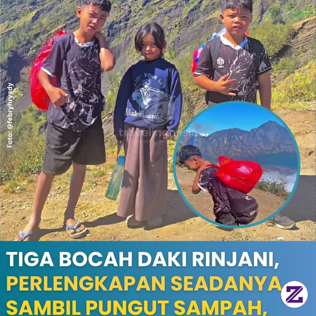 Sobat Traveler, Aksi Sederhana Tiga Bocah Di Kawasan Gunung Rinjani, Lombok,