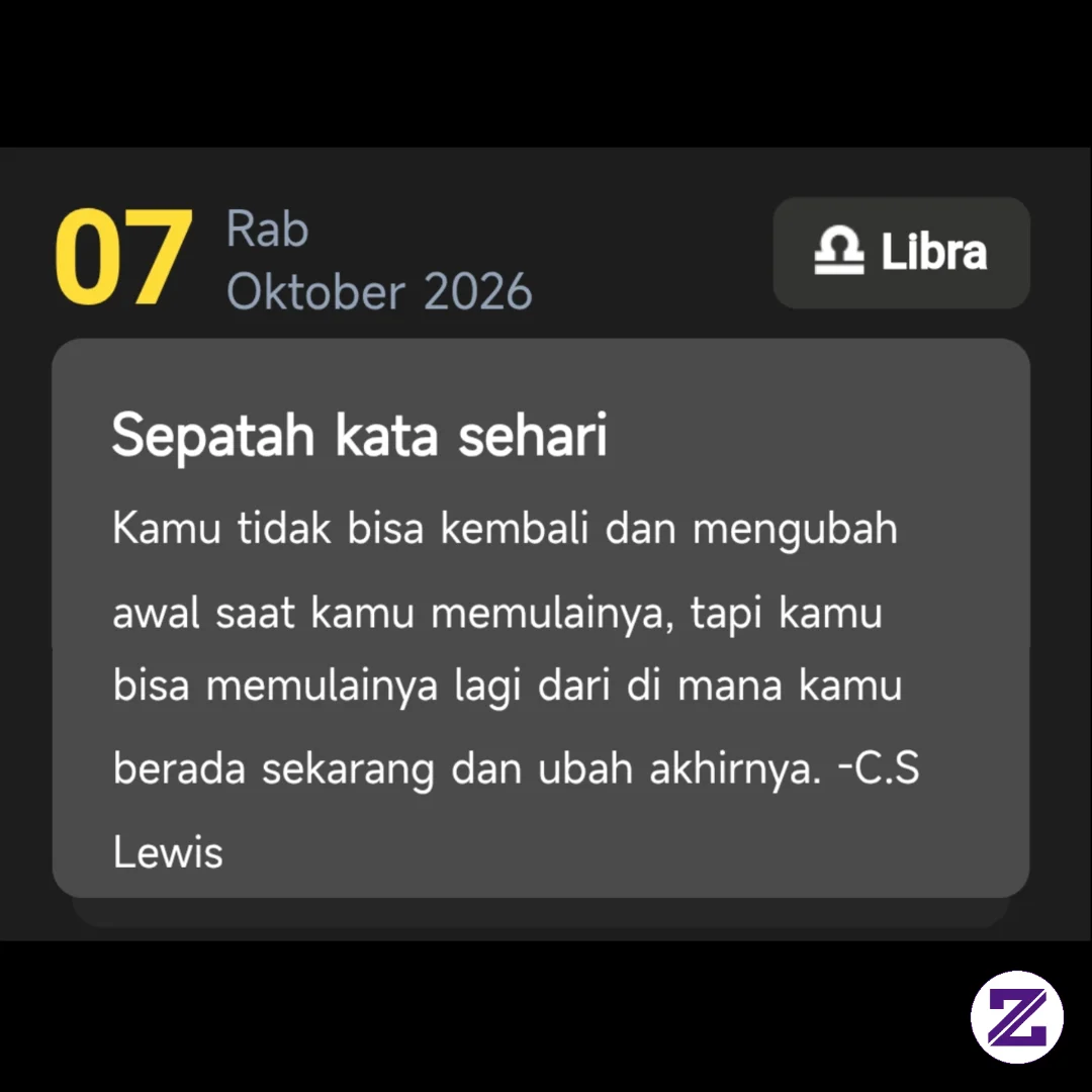 Gambar Sepatah Kata Sehari kategori Umum dipublikasikan oleh Asaro di Zoyalink
