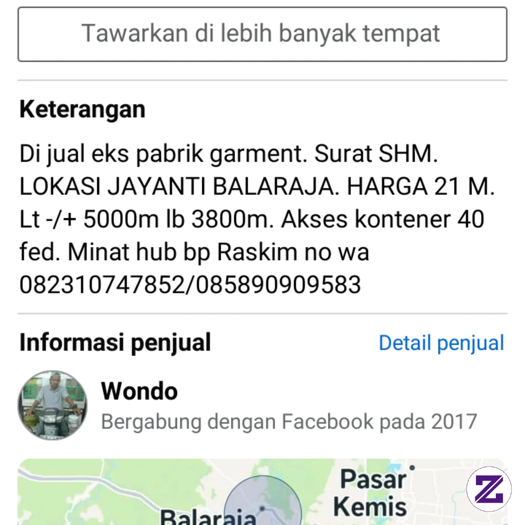 Pabrik Di Jual Di Balaraja