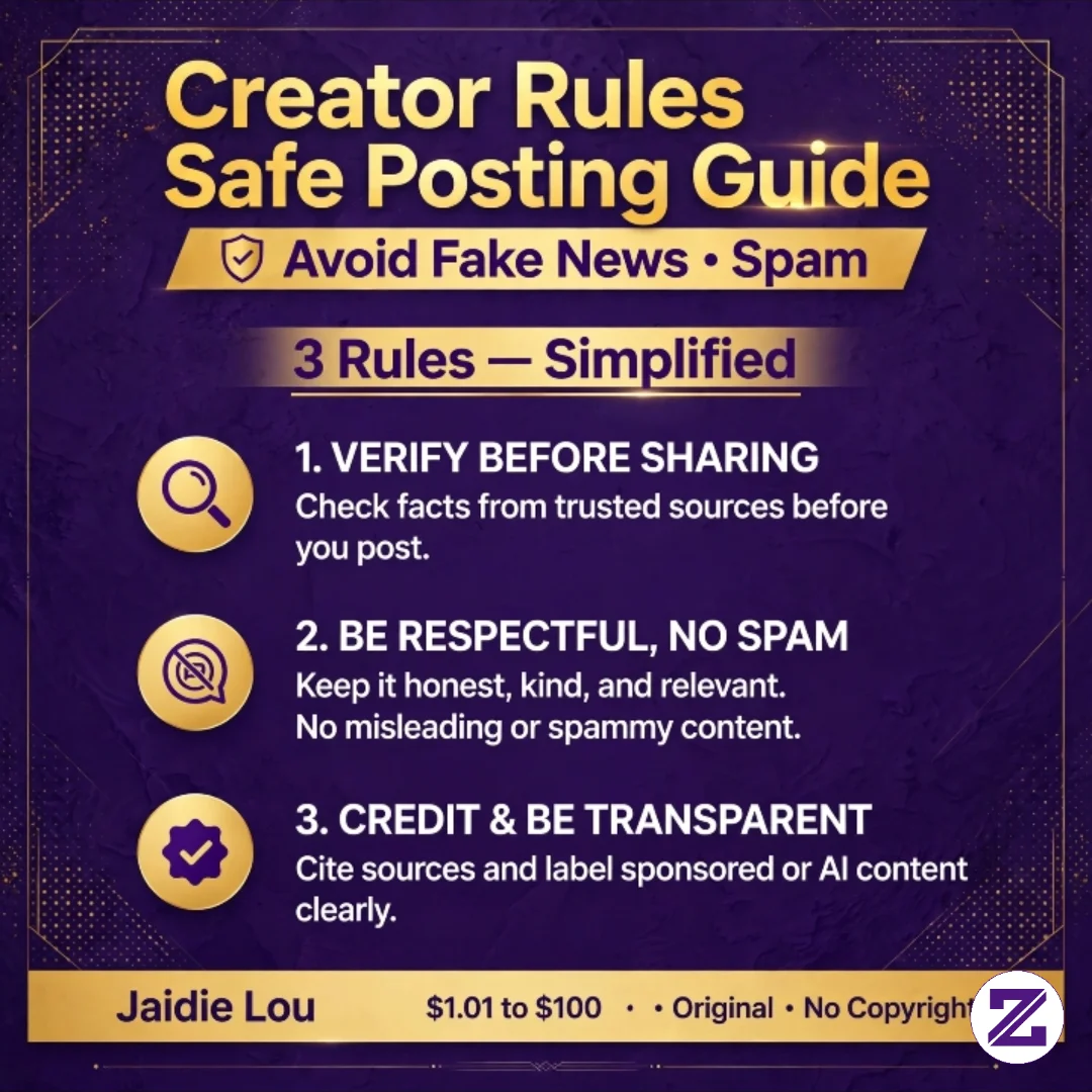 Creator Rules Safe Posting Guide - Avoid Fake News Spam