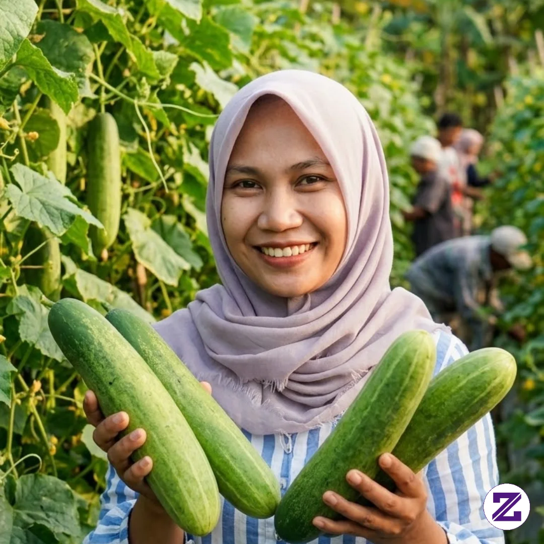 Panen Mentimun Yang Besar