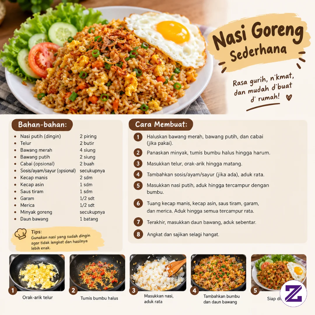 🍳 Nasi Goreng Sederhana, Tapi Rasanya Juara! 🤤✨