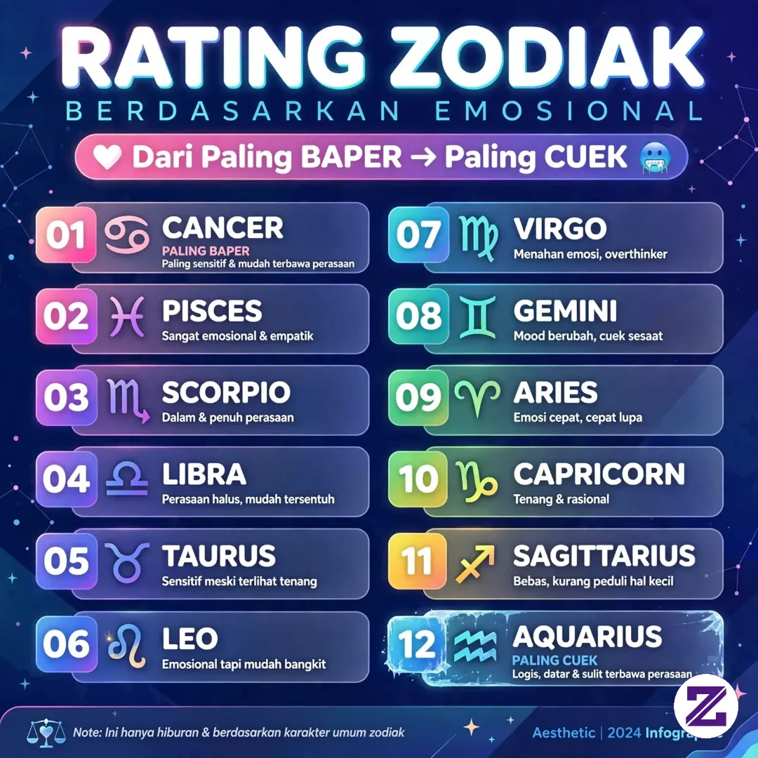 Ini Ranking Zodiak Paling Emosional Sampai Paling Cuek, Berdasarkan Astrologi: