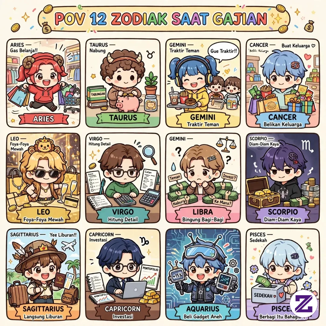 💸 POV 12 ZODIAK SAAT GAJIAN - KAMU YANG MANA? 😂