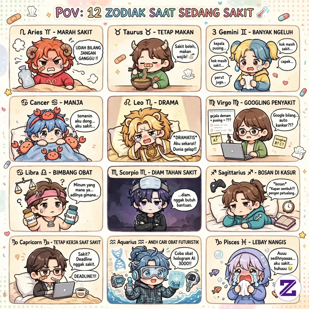 POV:12 ZODIAK SAAT SEDANG SAKIT 💊🤧🤒