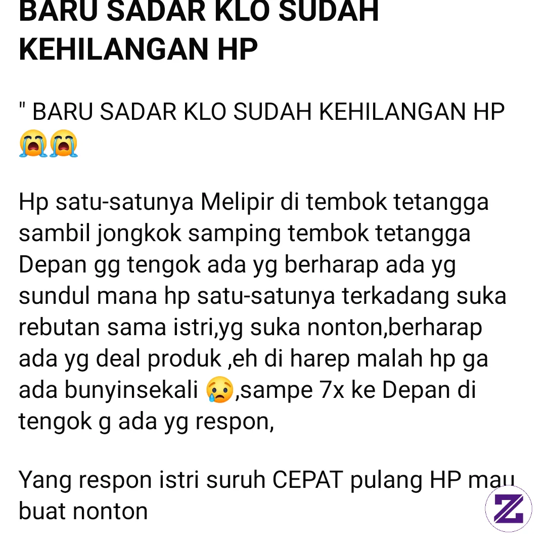 Baru Sadar Klo Hp Ilang! 😭