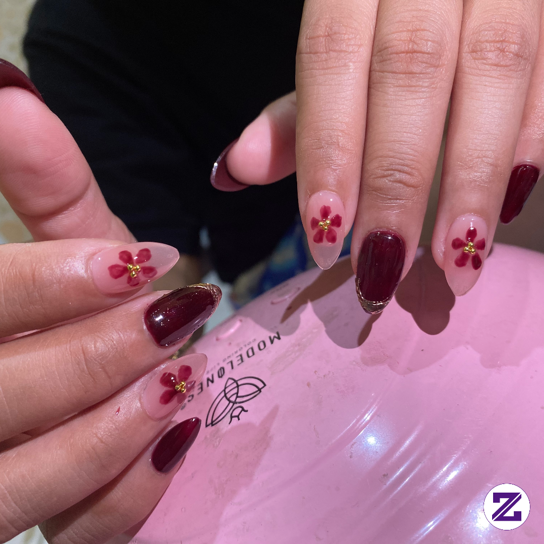Hasil Nailart Warna Maroon Tanganku Bye Nailart.nurul. Cakep Banget