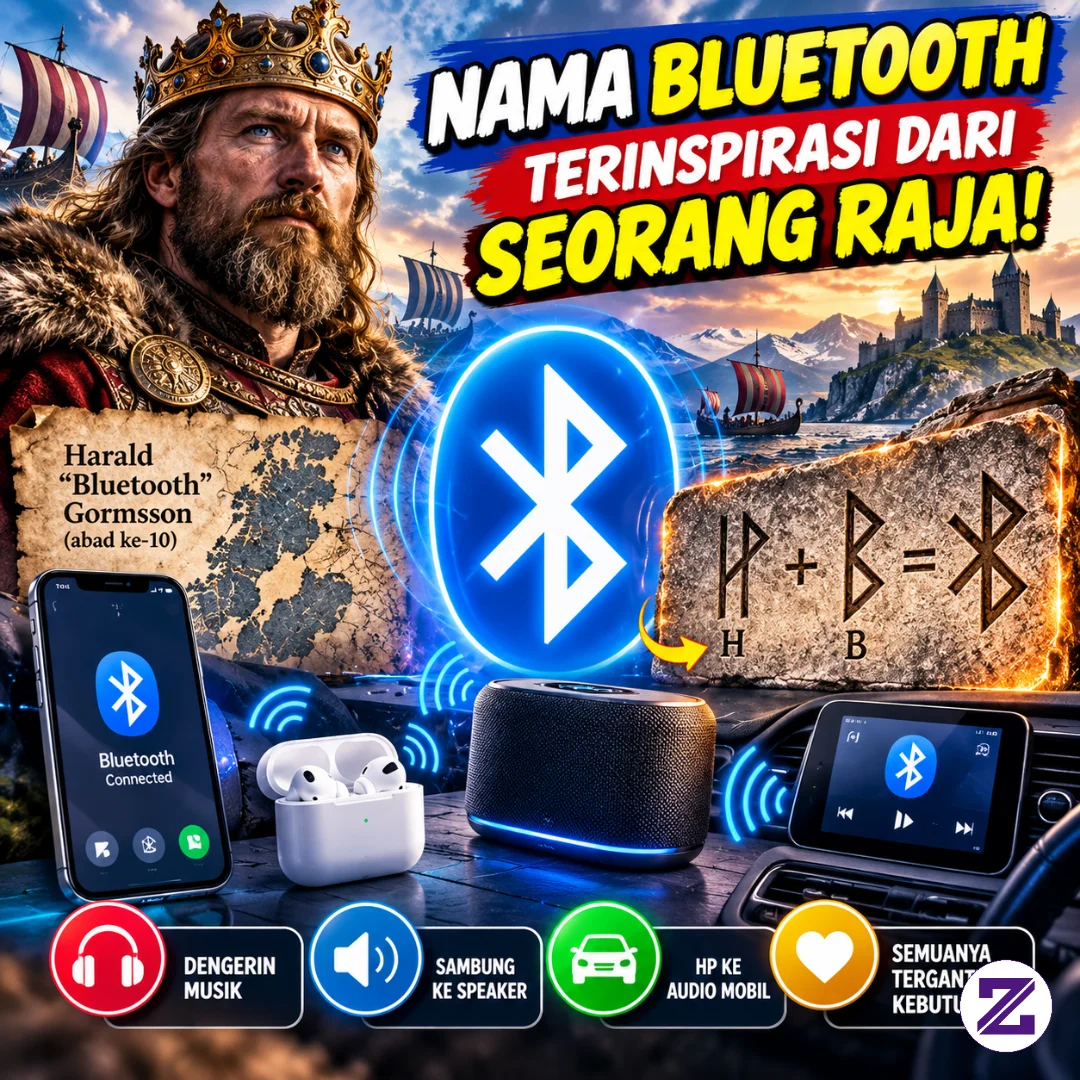 🔵👑 TAHUKAH KAMU? NAMA BLUETOOTH TERNYATA TERINSPIRASI DARI SEORANG RAJA! 😱