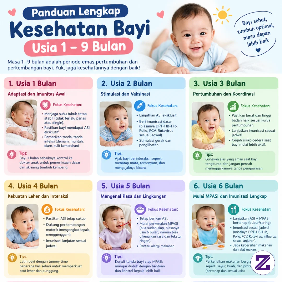Panduan Kesehatan Bayi Umur 1 - 6 Bulan Untuk Pasangan Yang Baru Memiliki Anak