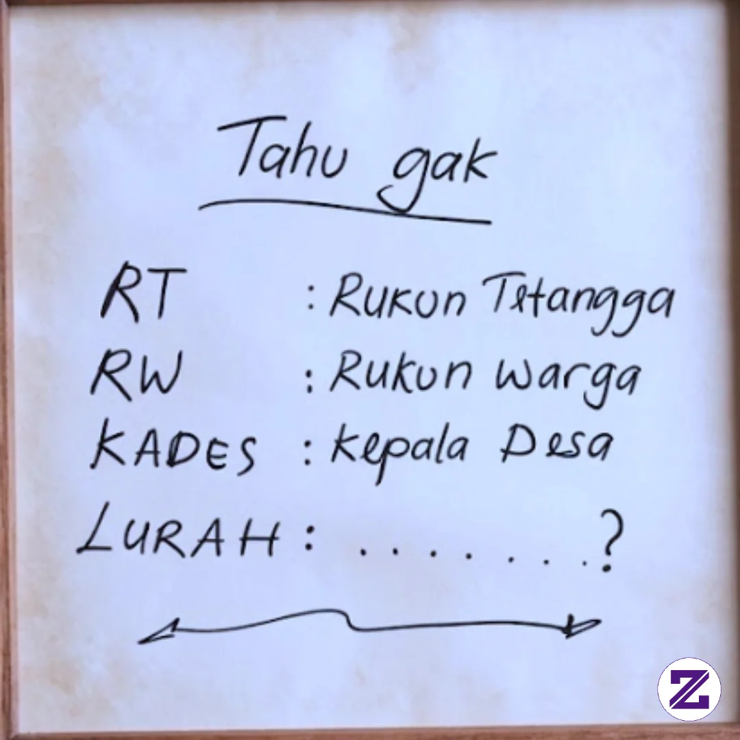 Hayo, Coba Tebak Apa Arti Dari Kata LURAH 😁
