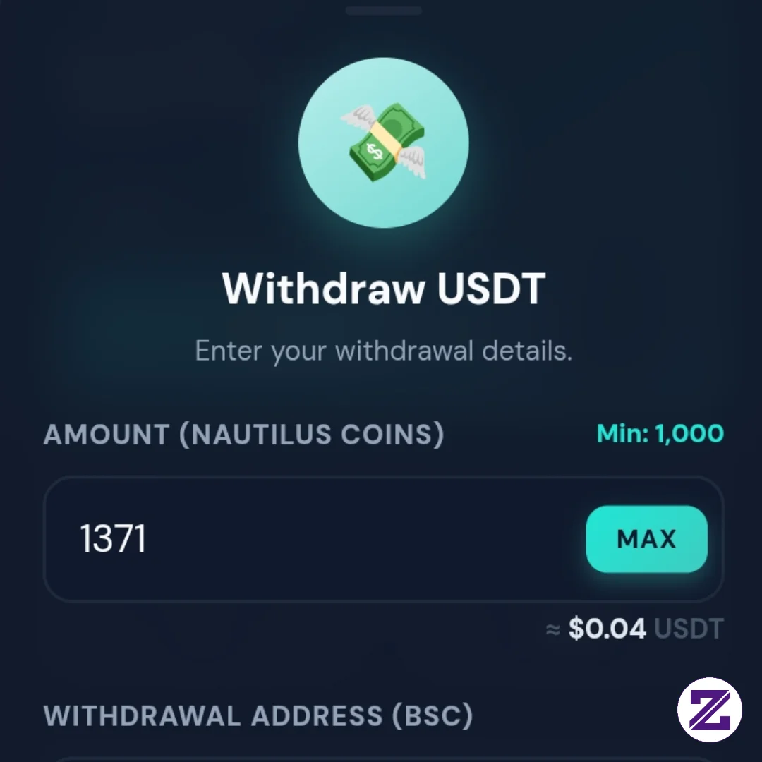 Claim Free USDT Via Nautilus Simple Mining Every 3 Hours. ⛏️💰