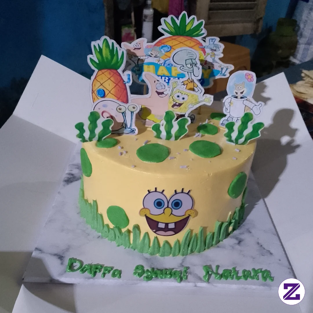 Lanjut Cake Yg Ke Dua,tema Nya Spongebob