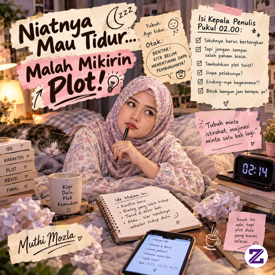 Penulis Yang Bilang Mau Tidur, Tetapi Malah Mikirin Plot