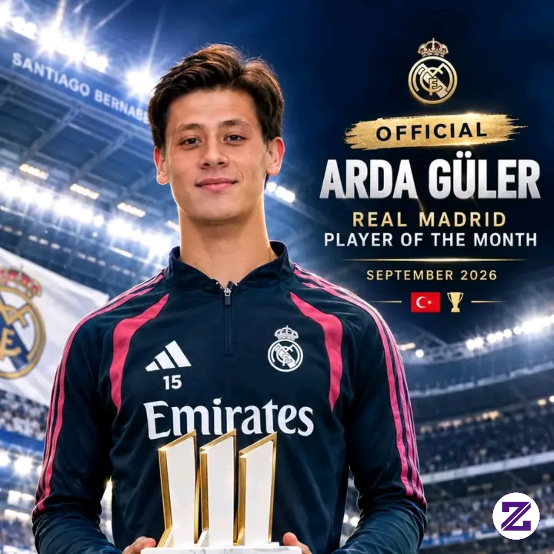 🚨🇹🇷🤍 OFFICIAL: ARDA GULER IS REAL MADRID’S PLAYER OF THE MONTH FOR