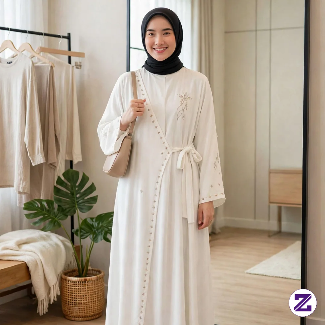 Abaya Arabic Terbaru 2026 Bahan Sabrina Anti UV Premium Gamis Abaya Kombinasi