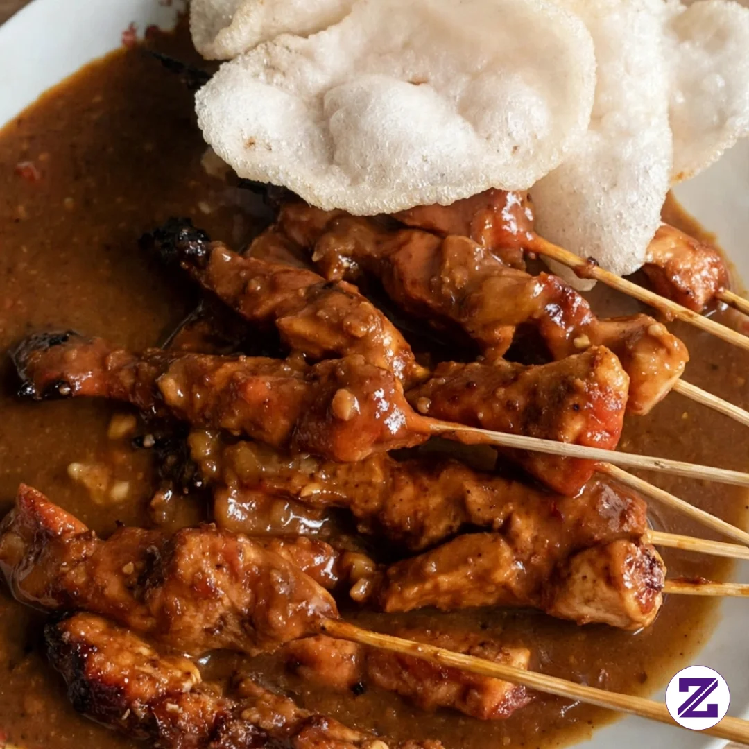 Sate Ayam Madura Cuman 12 Rb Sudah Kenyang-Bumbu Kacang Medok Dan Lumer Di Mulut