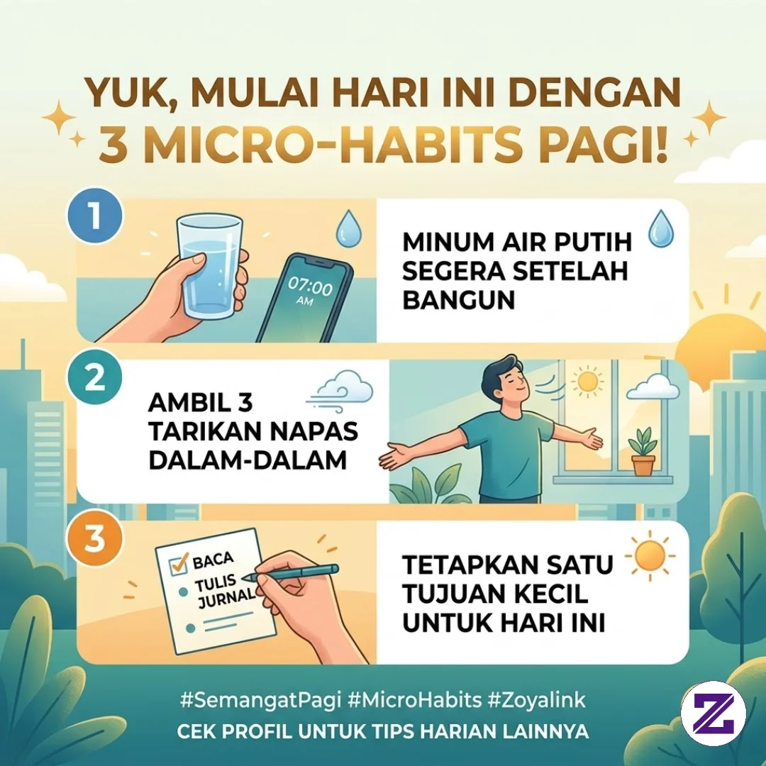 Cuma Butuh 5 Menit! 3 Micro-Habits Pagi Ini Bikin Hari Kamu Jauh Lebih Produktif