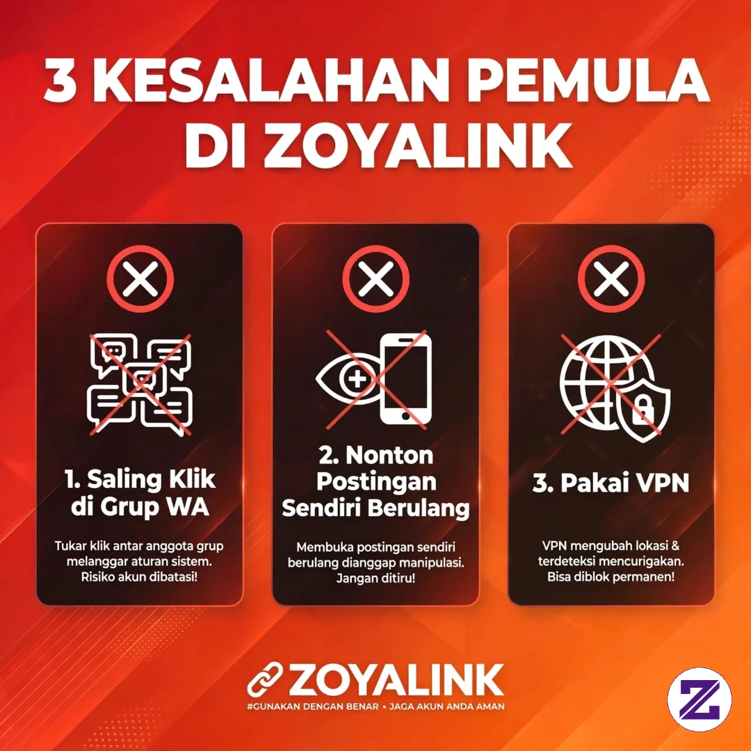 3 Kesalahan Pemula Di Zoyalink Yang Bikin View Gak Dihitung (No 2 Sering