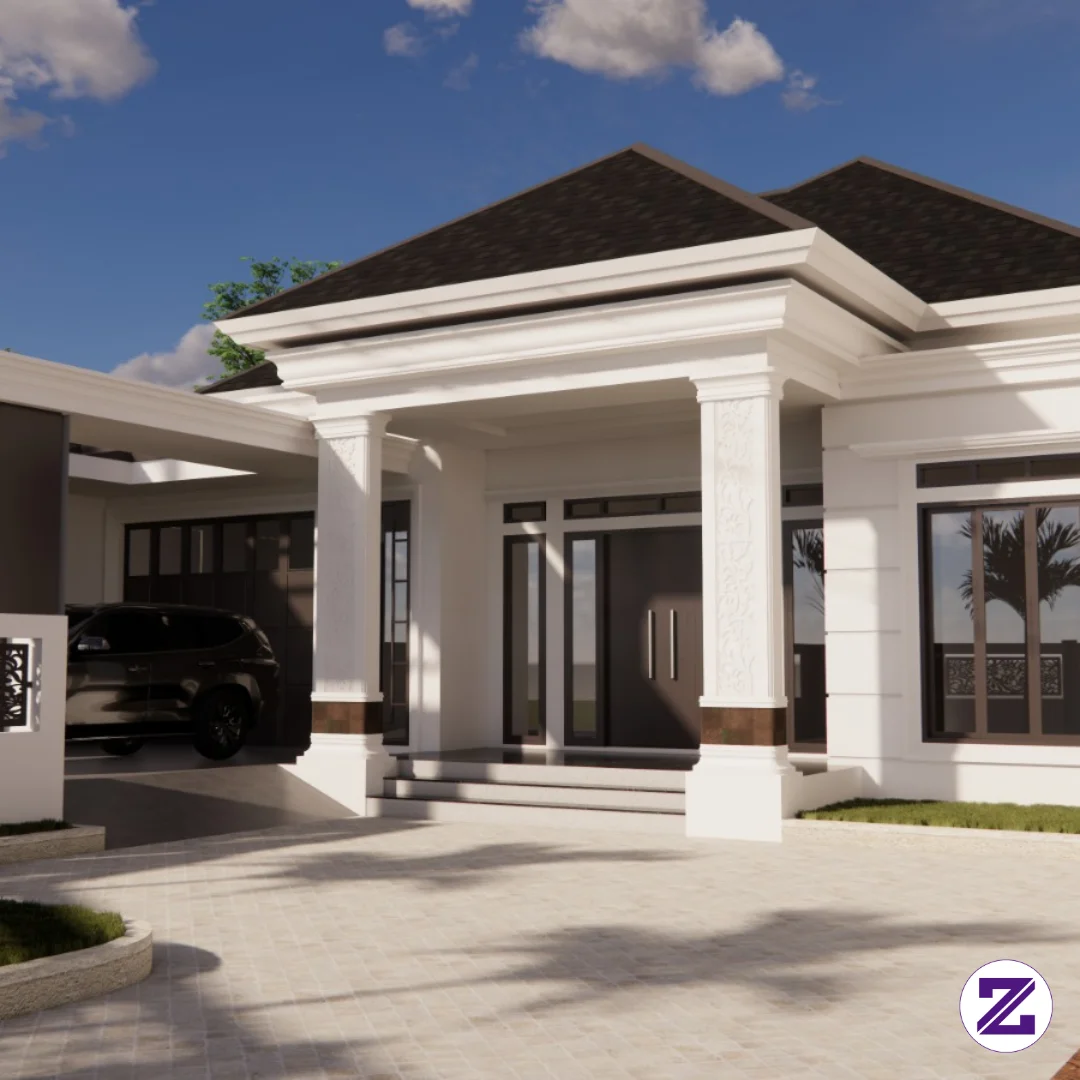 Rumah Pada Gambar Merupakan Desain Rumah Tinggal Satu Lantai Bergaya Modern