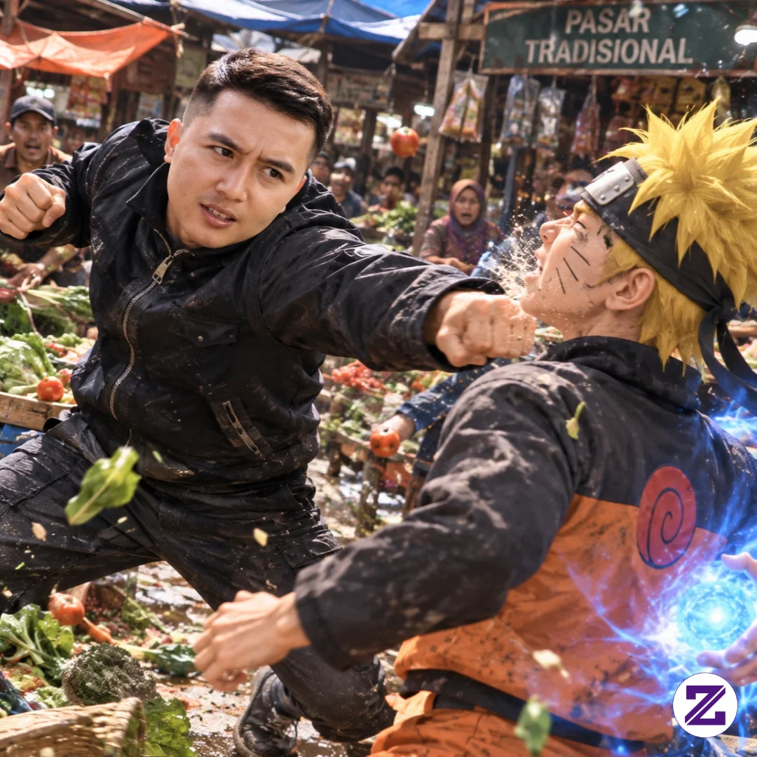 Saya Bertarung Dengan Naruto Di Pasar Tradisional