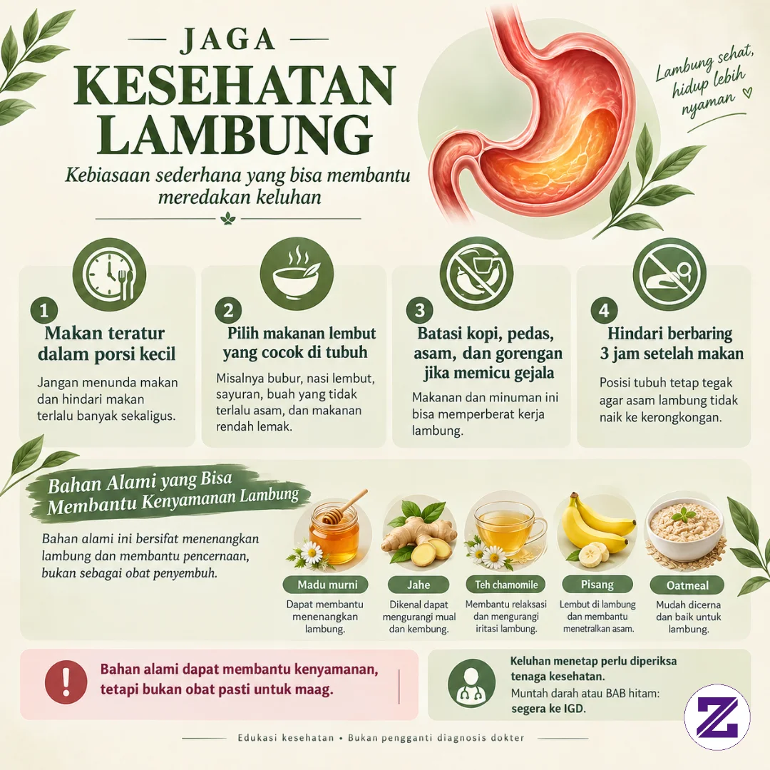 🌿 TIPS MENJAGA KESEHATAN LAMBUNG SECARA ALAMI