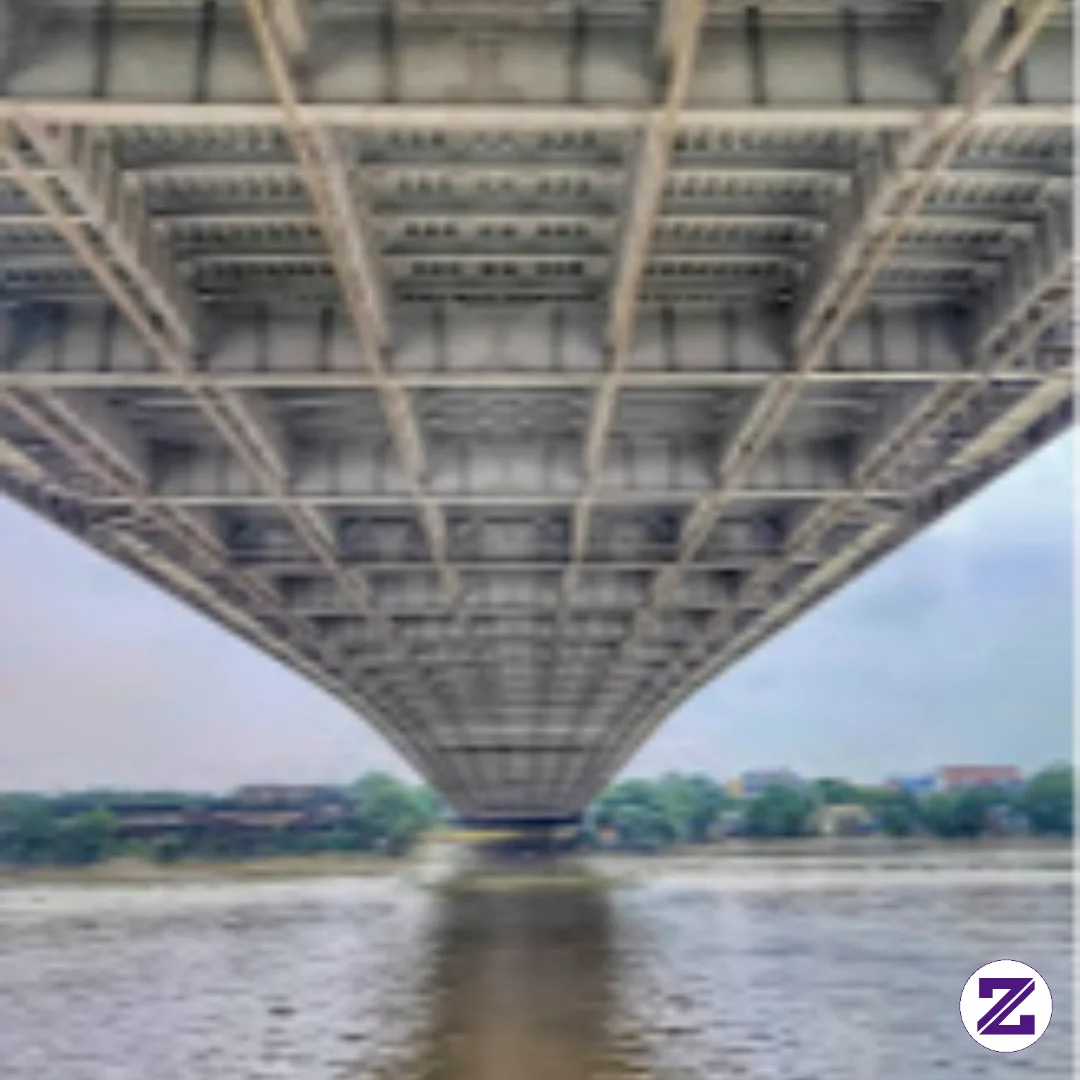 An Iconic, Bustling Cantilever Bridge Over The Hooghly River That Serves As The