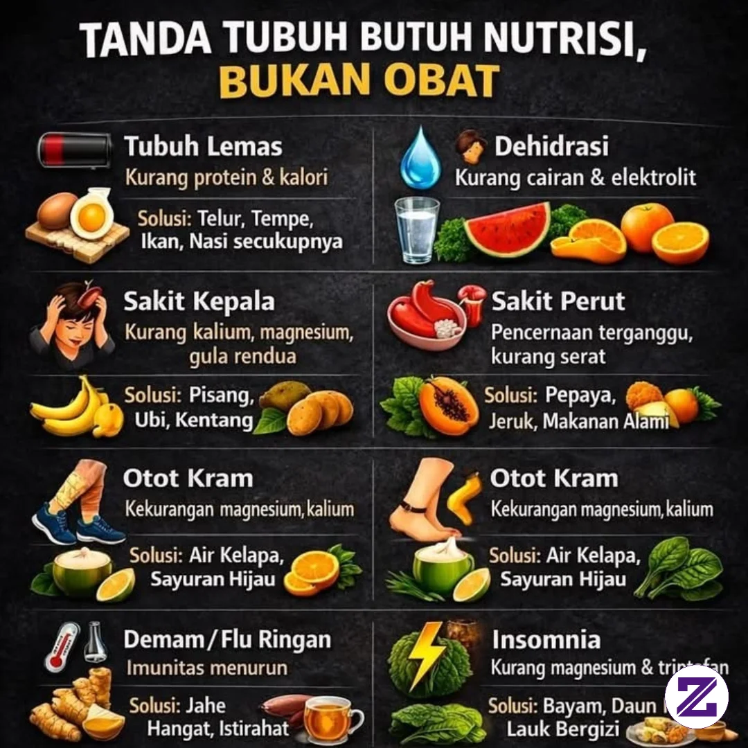 TANDA TUBUH BUTUH NUTRISI, BUKAN OBAT! Jangan Langsung Minum Obat