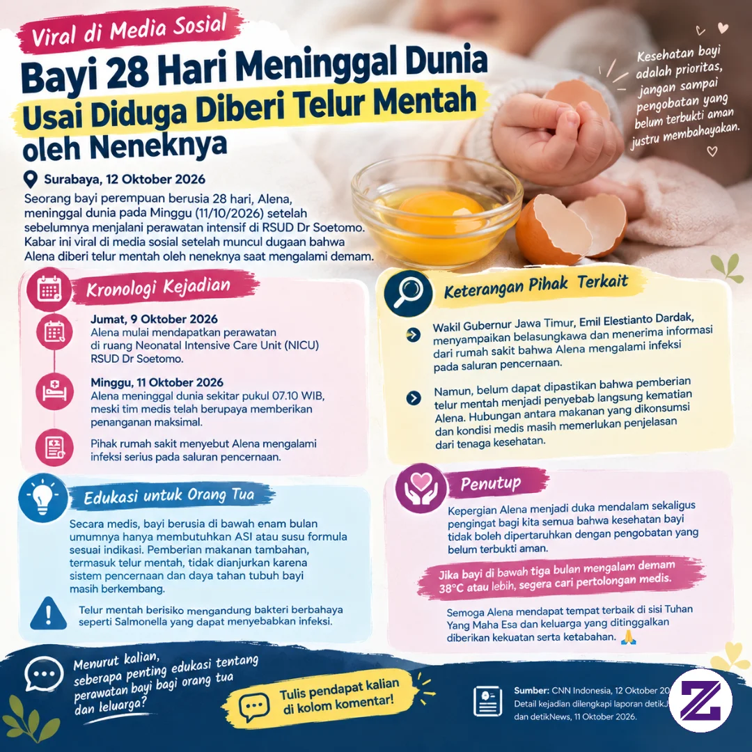 Viral! Bayi 28 Hari Meningg4l Dunia Usai Diduga Diberi Telur Mentah Oleh Nenenya