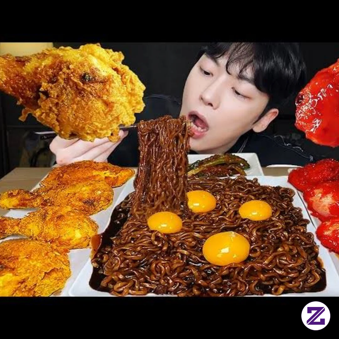 Mukbang Mi Instan Pedas Dengan Ayam Crispy Dan Sayap Saus Merah!
