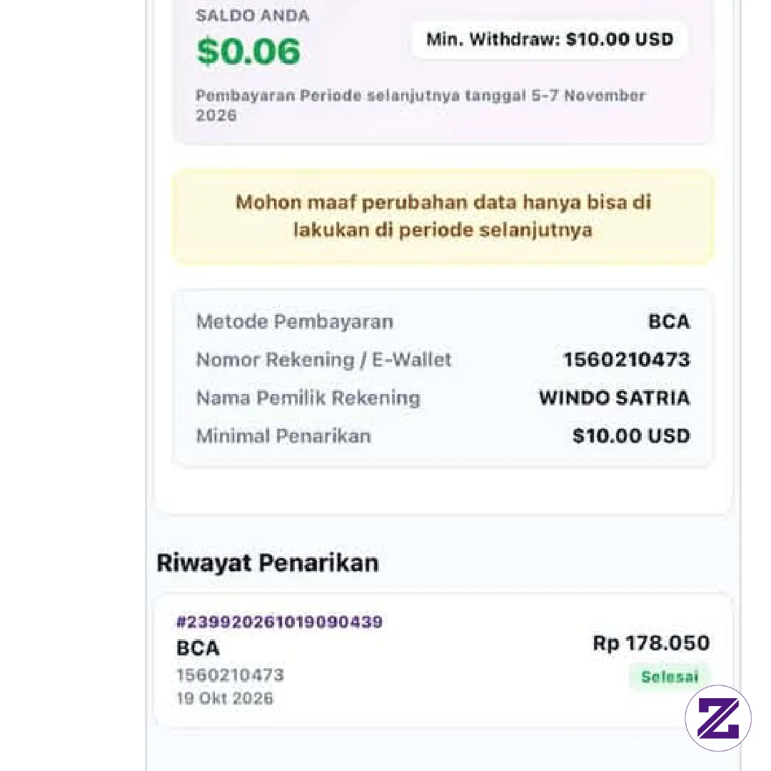 Dpt Kabar Baik Lagii Dr Postingan KK NYa Kalau Zoyalink Mmbayar