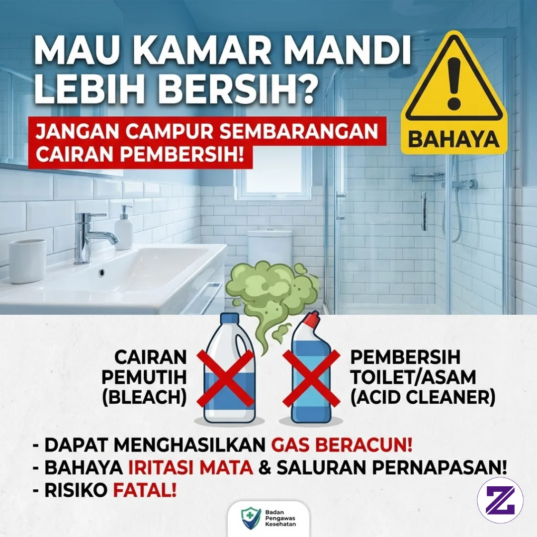 MAU KAMAR MANDI LEBIH BERSIH? JANGAN CAMPUR SEMBARANGAN CAIRAN PEMBERSIH! ⚠️