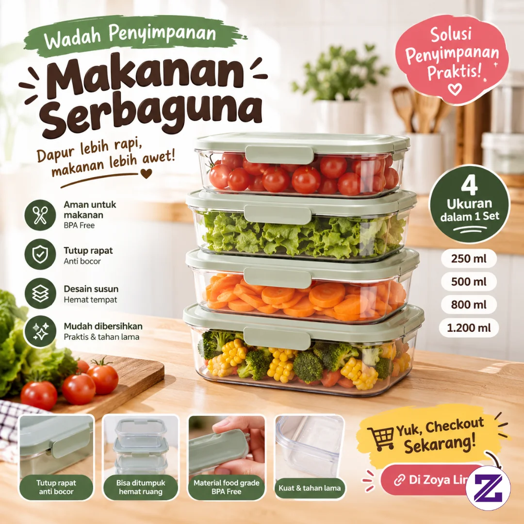🥗✨ DAPUR RAPI, MAKANAN TERSIMPAN LEBIH PRAKTIS! WADAH SERBAGUNA YANG WAJIB ADA