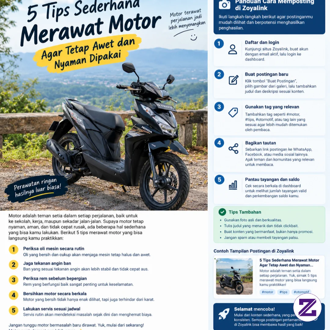 5 Tips Sederhana Merawat Motor Agar Tetap Awet Dan Nyaman Dipakai!
