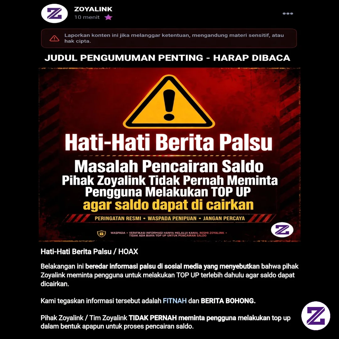 PENGUMUMAN PENTING. SEMUA WARGA ZOYALINK HARAP BACA..CAPTION ADA DI BAWAH 👇🏻