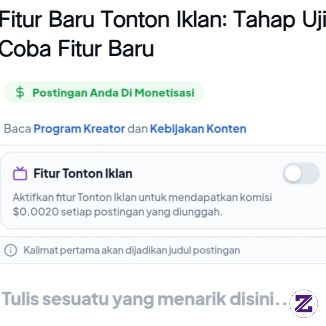 Fitur Tonton Iklan Zoyalink Komisi $0.0020