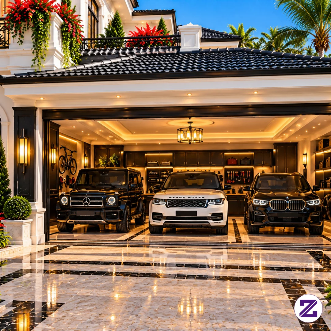 Ultimate Luxury Garage Design A Stunning Black & Gold Showroom Featuring Luxury