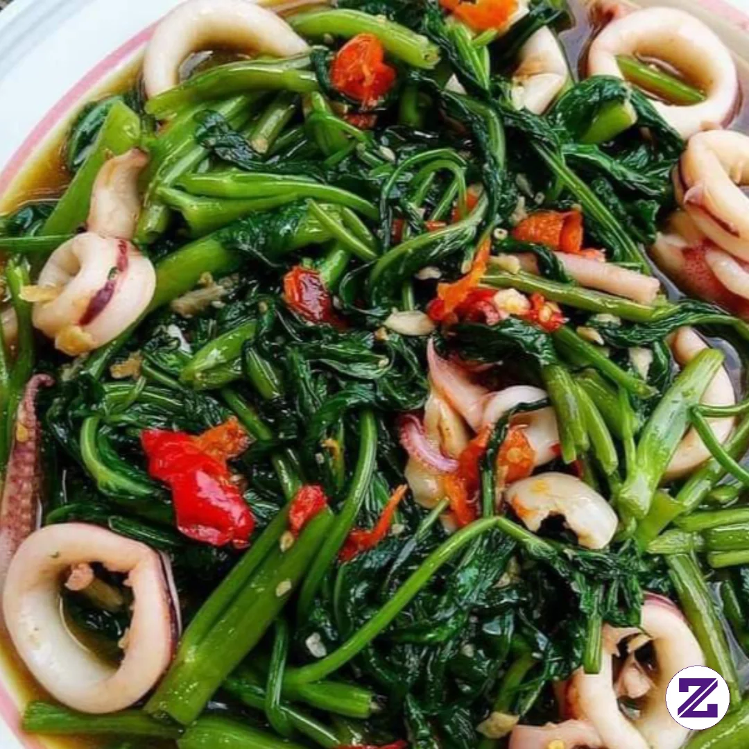 Resep Cah Kangkung Cumi Yang Gurih Dan Lezat 🦑🌿
