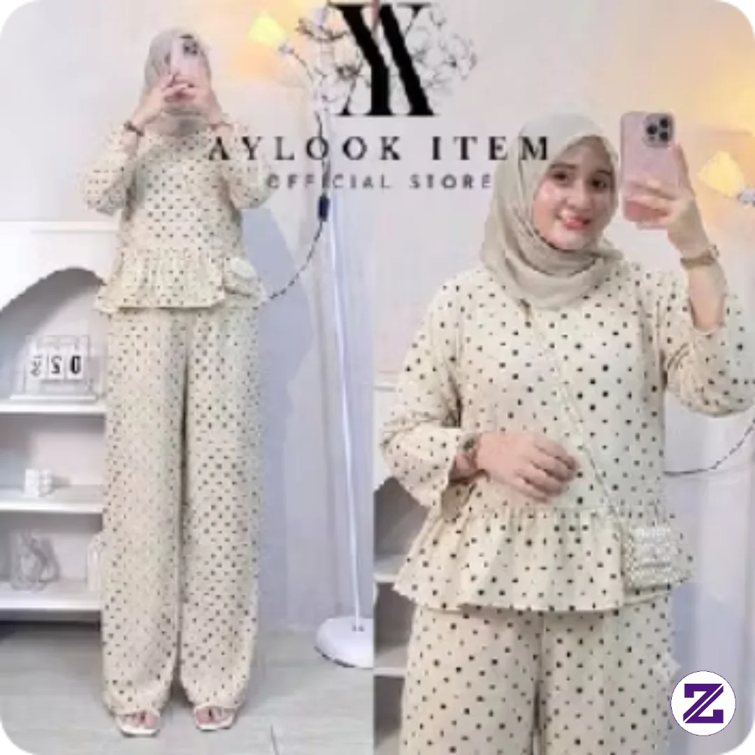 Rafella Oneset Wanita Setelan Celana Rayon ADEM Busui Jumbo Motif Terbaru Dengan