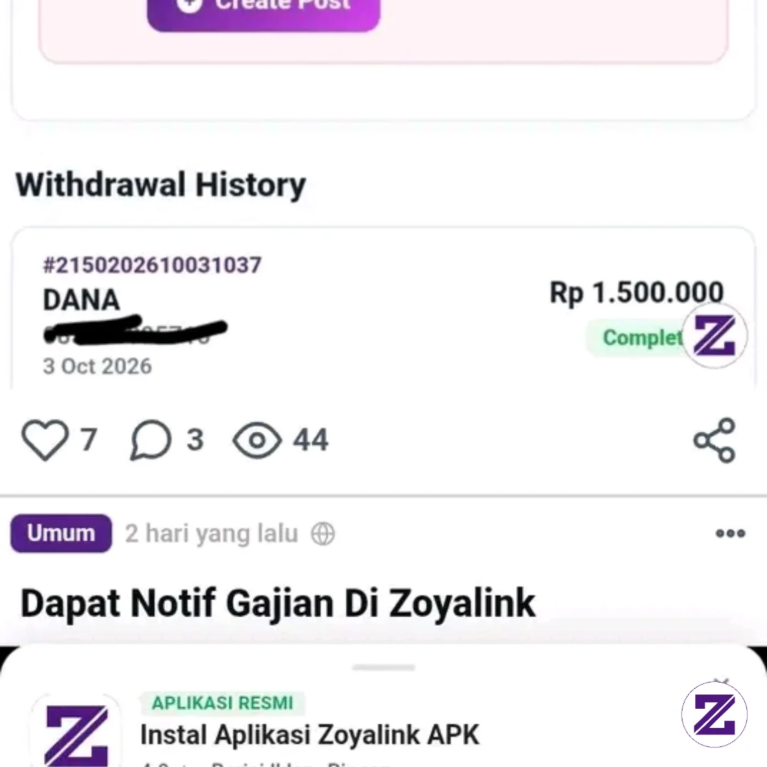 Penarikan Zoyalink Terbaru,,,,, Katanya Udah Ada Yg Pernah Narik Setelah 2 Bulan