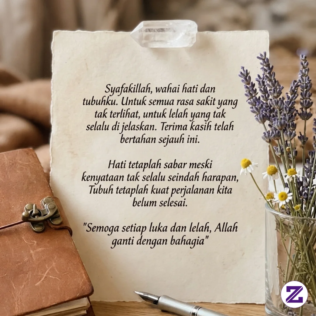 Syafakillah Untuk Hati Dan Tubuh Yang Lelah. Terima Kasih Telah Bertahan Sejauh