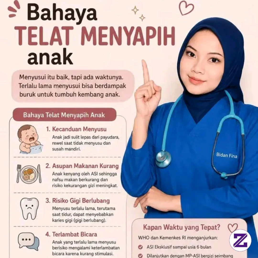Terlambat Menyapih Anak (umumnya Setelah Usia 2 Tahun) Dapat Membawa Beberapa