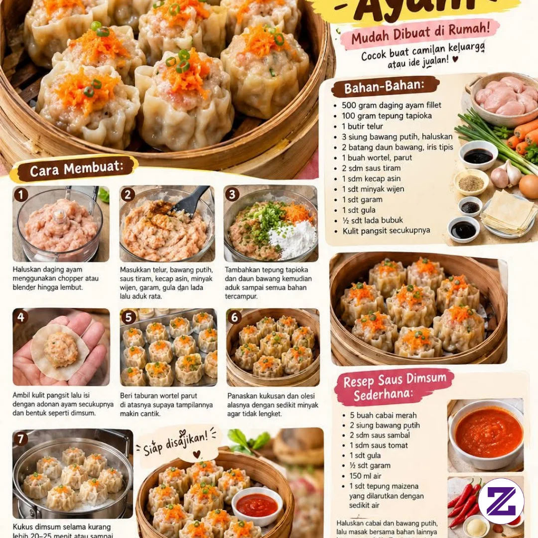 RESEP DIMSUM AYAM LEMBUT DAN JUICY, BIKIN NAGIH! 😍