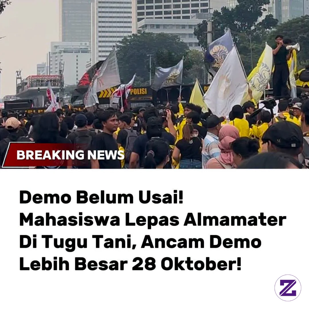 Demo Belum Usai! Mahasiswa Lepas Almamater Di Tugu Tani, Ancam Demo Lebih Besar