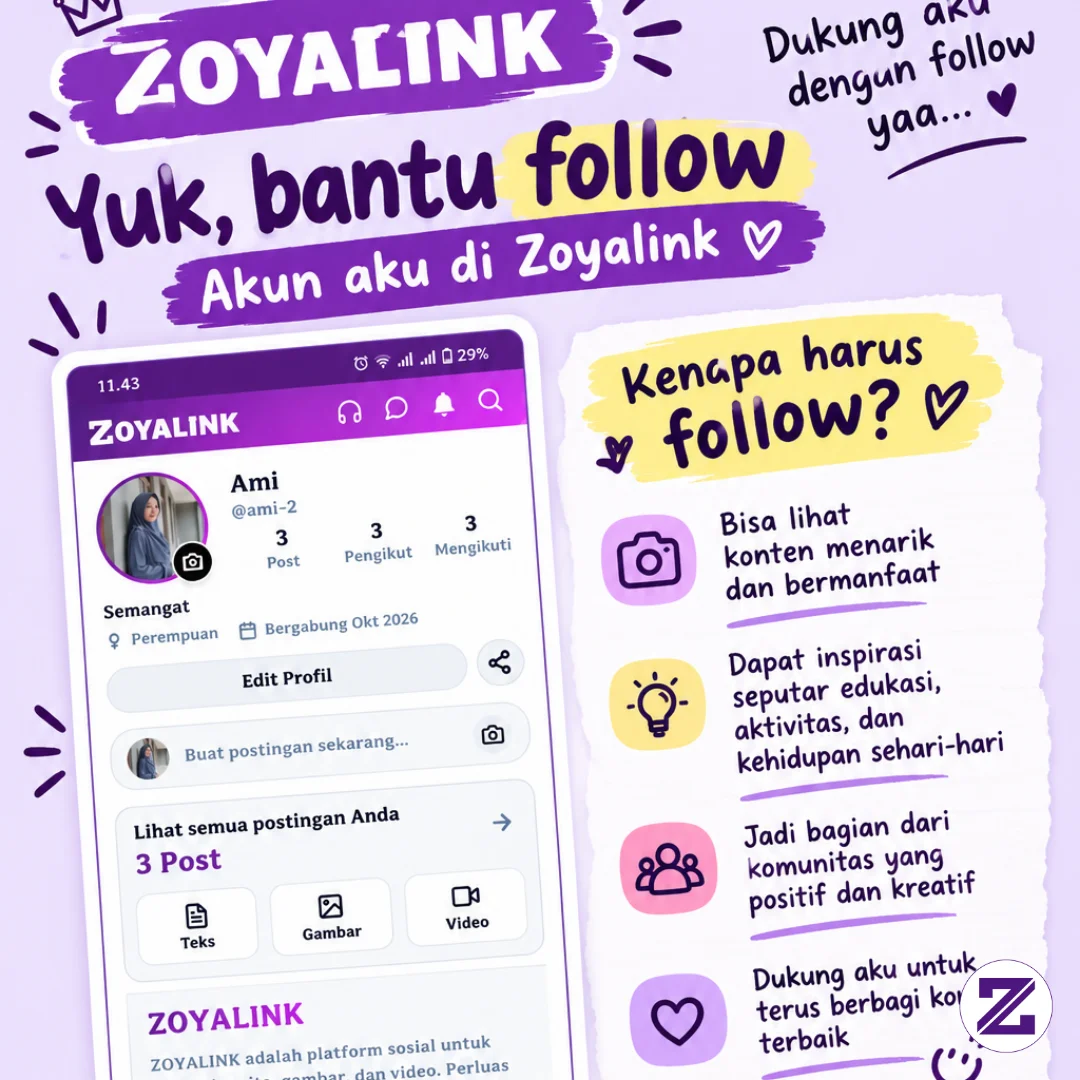 YUK, SALING FOLLOW DI ZOYALINK! ✨💜