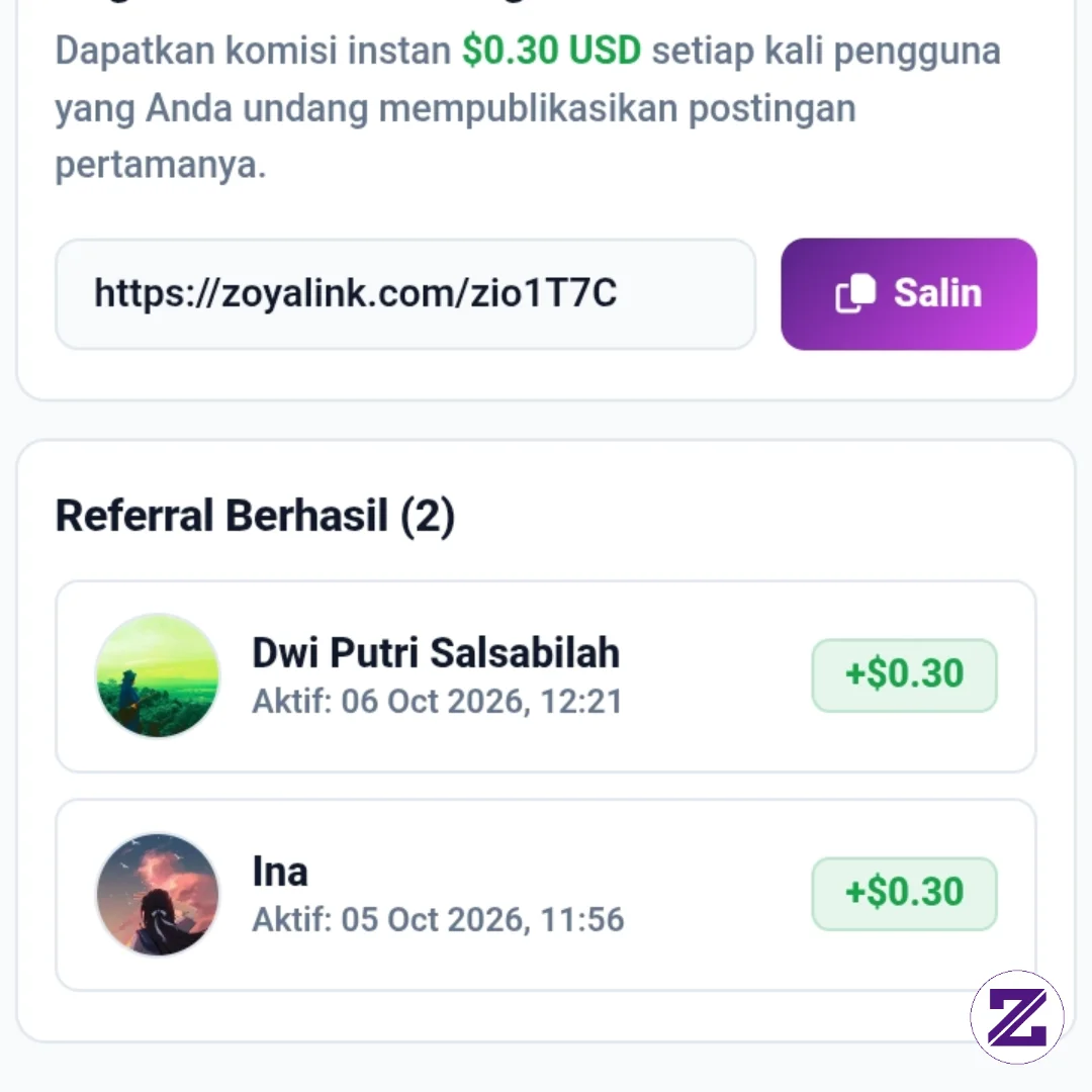 Penghasilan Reff Terpisah Sampai Terkumpul 10 Dolar Baru Bisa Di Tarik.