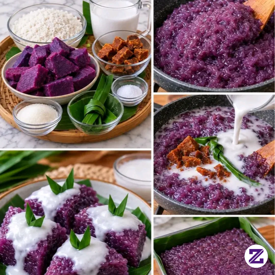 💜 Resep Membuat Wajik Ubi Ungu Vla Santan Creamy 🤤😍