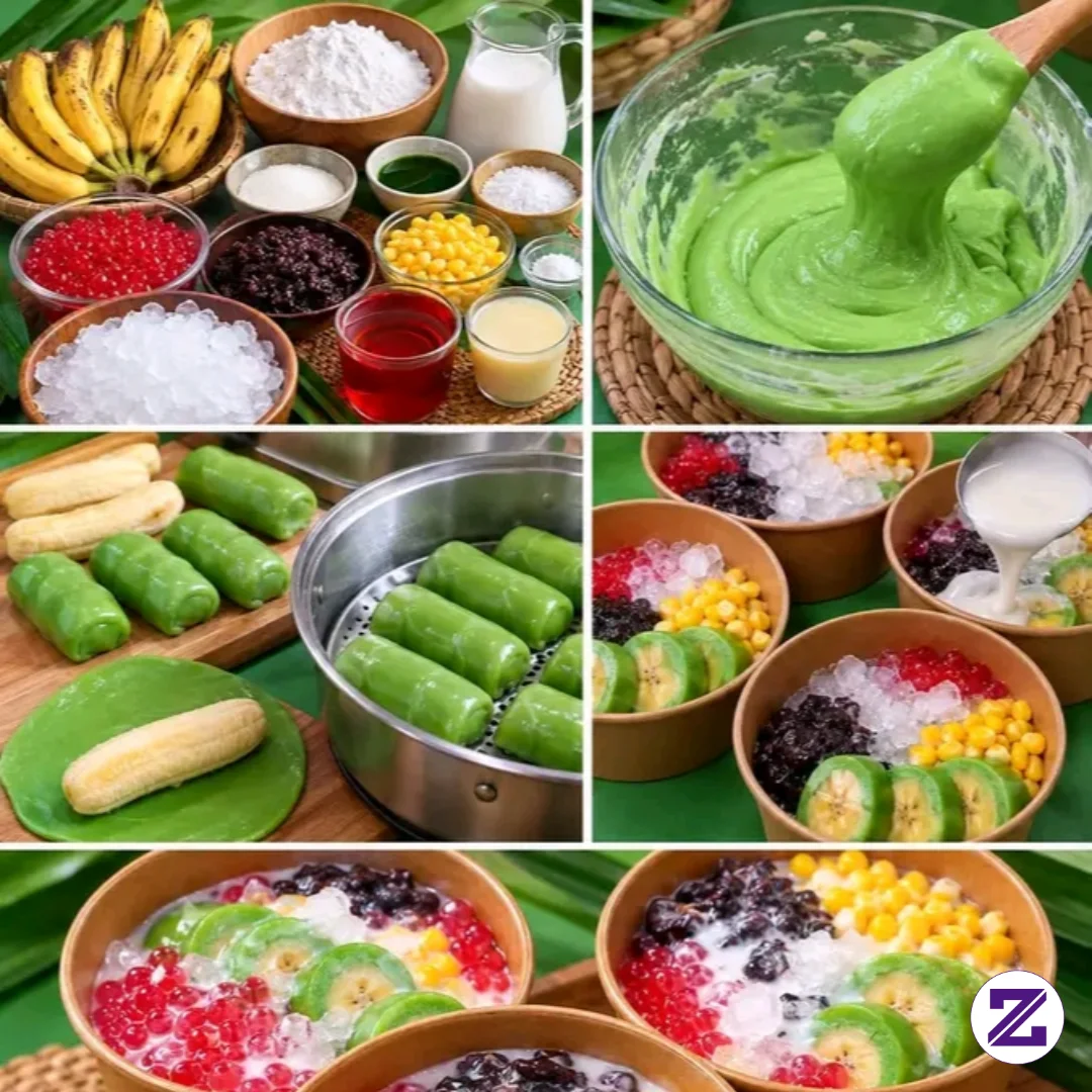 Resep Es Pisang Ijo Komplit