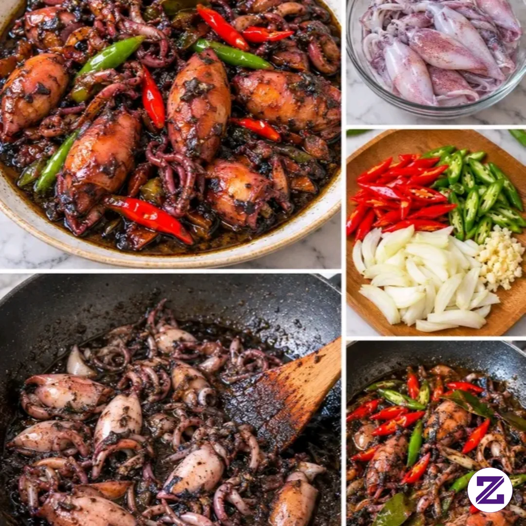 🌿 Resep Membuat Tumis Cumi Hitam Pedas Manis & Medok 🤤😍