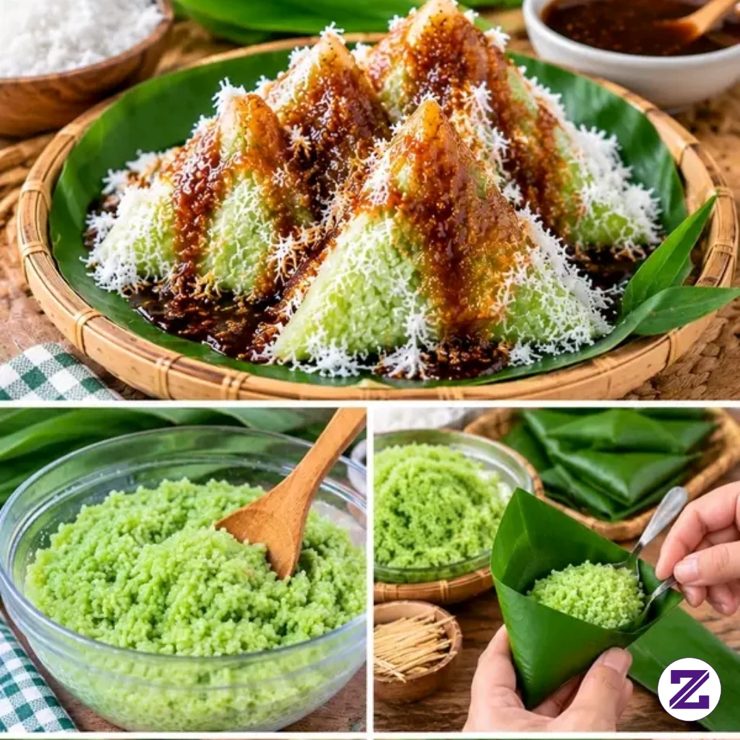 RESEP KUE LUPIS SEGITIGA PANDAN GULA AREN 🥥💚
